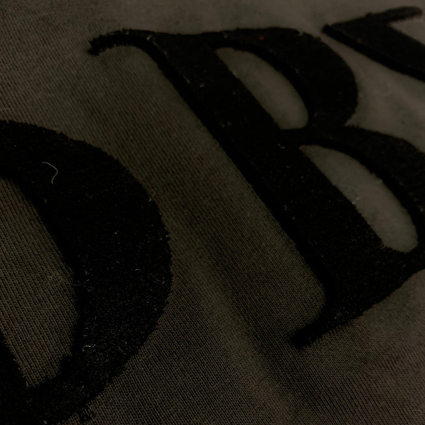 Phi Beta Sigma Black on Black Letters Brush Embroidery Tee Winters Industries 