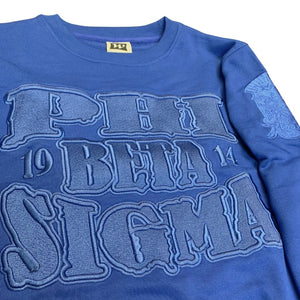 Phi Beta Sigma Blue on Blue Crewneck Sweater