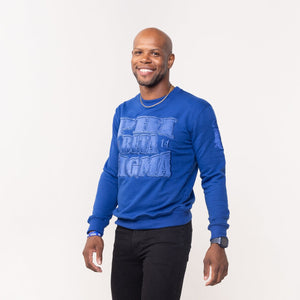 Phi Beta Sigma Blue on Blue Crewneck Sweater Winters Industries 