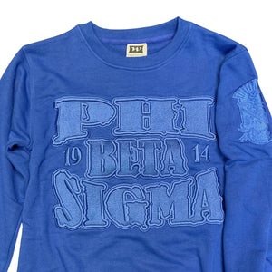 Phi Beta Sigma Blue on Blue Crewneck Sweater