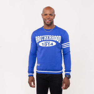 Phi Beta Sigma "BROTHERHOOD" Chenille Sweater Blue Winters Industries by Fully Promoted Mesquite 