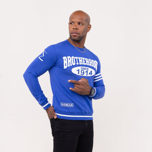 Phi Beta Sigma "BROTHERHOOD" Chenille Sweater Blue Winters Industries by Fully Promoted Mesquite 