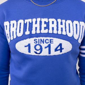 Phi Beta Sigma "BROTHERHOOD" Chenille Sweater Blue Winters Industries by Fully Promoted Mesquite 