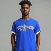 Phi Beta Sigma "BROTHERHOOD" Embroidered Tee Blue Winters Industries by Fully Promoted Mesquite 