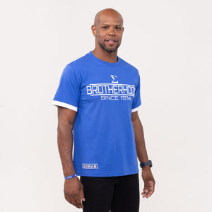 Phi Beta Sigma "BROTHERHOOD" Embroidered Tee Blue Winters Industries by Fully Promoted Mesquite 