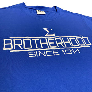 Phi Beta Sigma "BROTHERHOOD" Embroidered Tee Blue Winters Industries by Fully Promoted Mesquite 