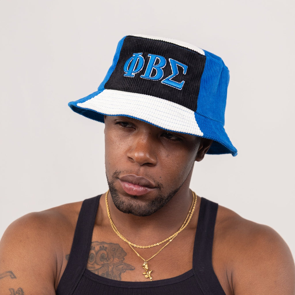 Phi Beta Sigma Corduroy Bucket Hat with 3D Embroidered Letters