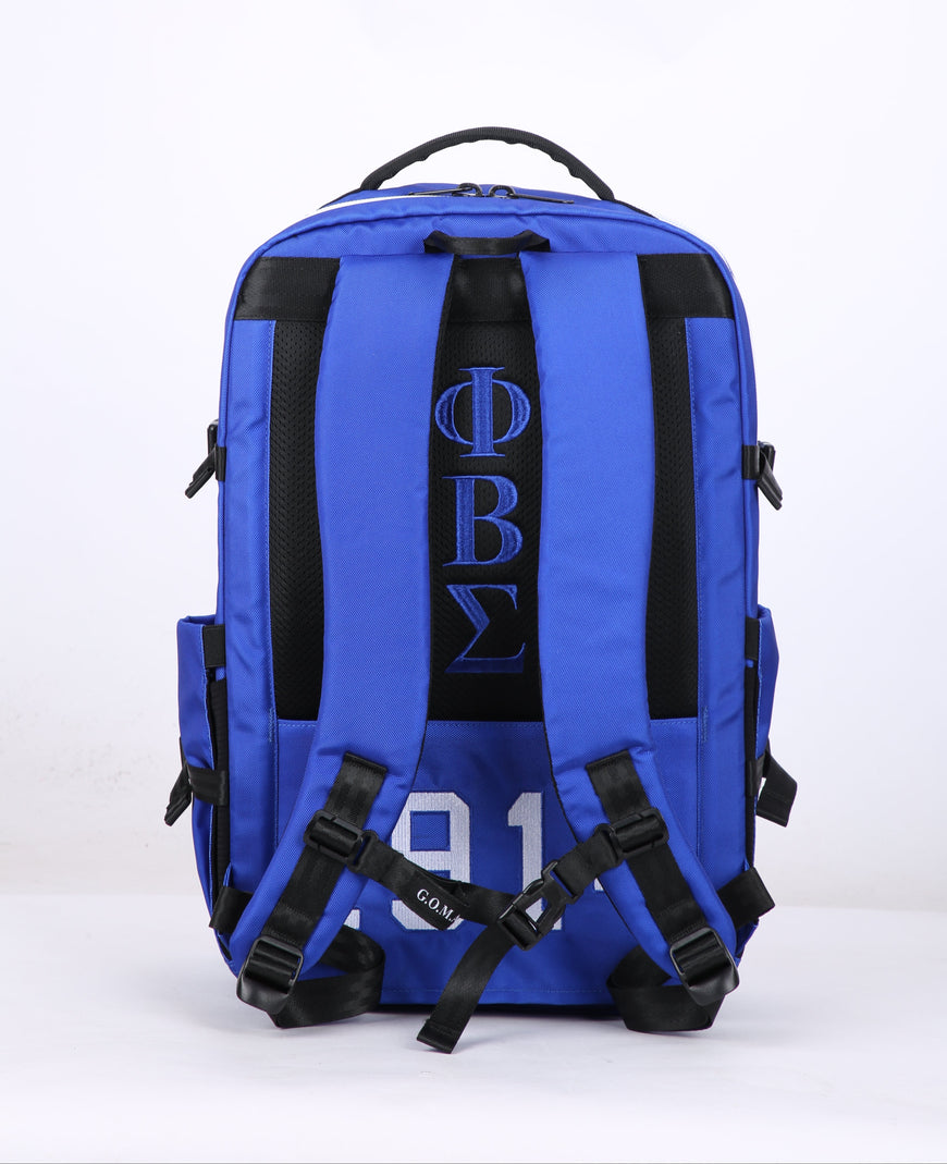 Phi Beta Sigma Embroidered Blue and White Backpack Winters Industries 