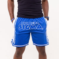 Phi Beta Sigma Embroidered Blue Shorts with White Stripes Shorts Winters Industries 