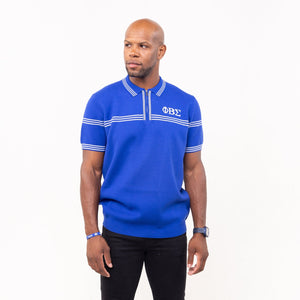 Phi Beta Sigma Knitted Polo Blue Winters Industries 