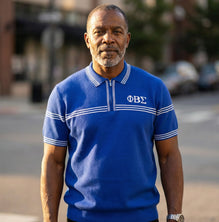Phi Beta Sigma Knitted Polo Blue