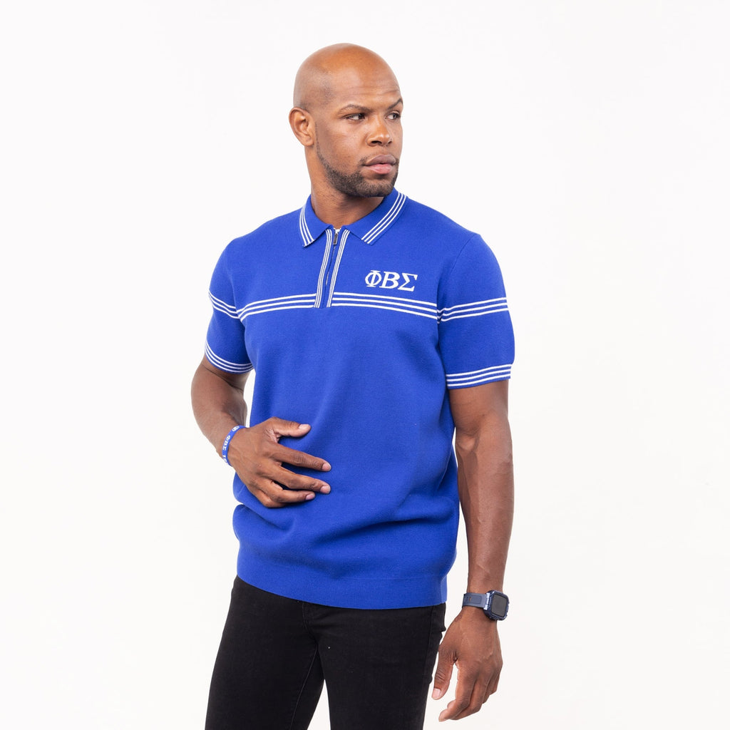 Phi Beta Sigma Knitted Polo Blue