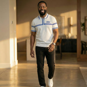 Phi Beta Sigma Knitted Polo White Winters Industries 