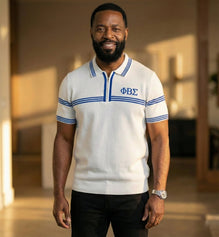 Phi Beta Sigma Knitted Polo White