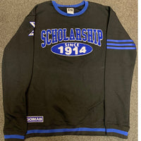 Phi Beta Sigma "SCHOLARSHIP" Chenille Sweater Black