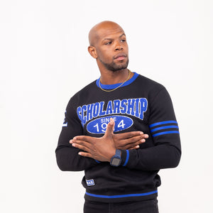 Phi Beta Sigma "SCHOLARSHIP" Chenille Sweater Black Winters Industries by Fully Promoted Mesquite 