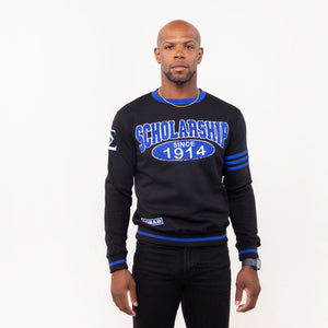 Phi Beta Sigma "SCHOLARSHIP" Chenille Sweater Black Winters Industries by Fully Promoted Mesquite 