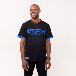 Phi Beta Sigma "SCHOLARSHIP" Embroidered Tee Black Winters Industries by Fully Promoted Mesquite 