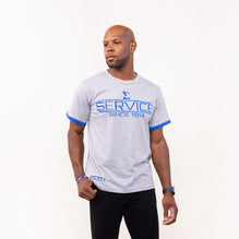 Phi Beta Sigma "SERVICE" Embroidered Tee Gray