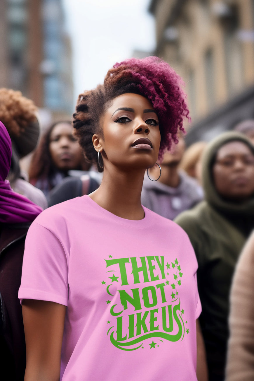 Pink and Green Ivy 'They Not Like Us' Tee/Sweatshirt