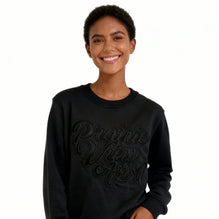 Prairie View A&M University HBCU Black on Black 3D Embroidery Crewneck Sweater