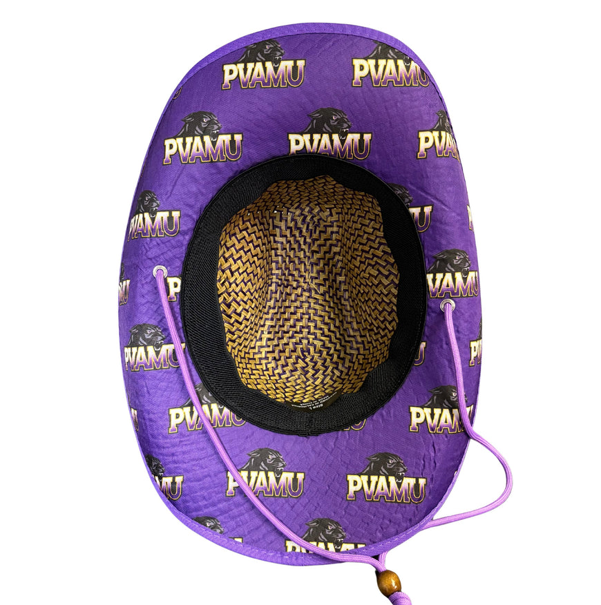 Prairie View A&M University (PVAMU) Straw Cowboy Hat with Strap Winters Industries 