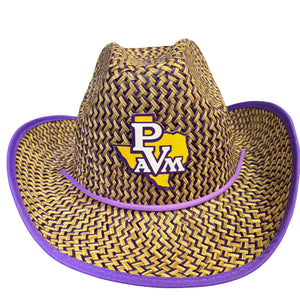 Prairie View A&M University (PVAMU) Straw Cowboy Hat with Strap Winters Industries 