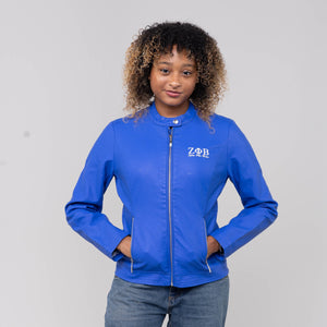 PU Leather Embroidered Zeta Phi Beta Jacket Winters Industries 