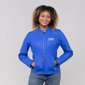 PU Leather Embroidered Zeta Phi Beta Jacket Winters Industries 