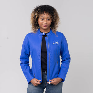 PU Leather Embroidered Zeta Phi Beta Jacket Winters Industries 