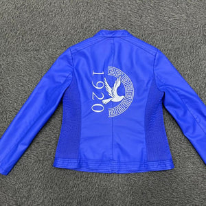 PU Leather Embroidered Zeta Phi Beta Jacket