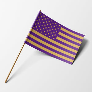 Purple and Gold handheld flag