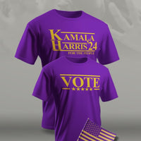 Purple and Gold Vote Kamala 2024 Flag combo