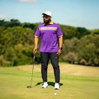Purple Omega Psi Phi Polo with Gold Collar Winters Industries 