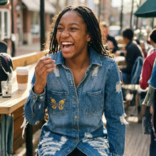Rhoers Distressed Denim Jacket - Future SGRHO