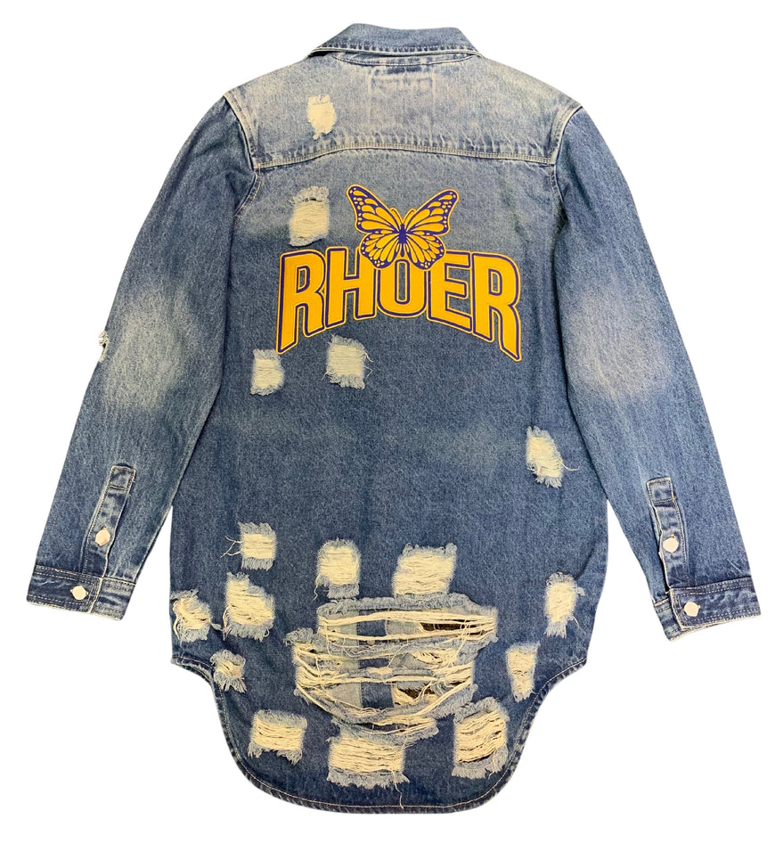 Rhoers Distressed Denim Jacket - Future SGRHO