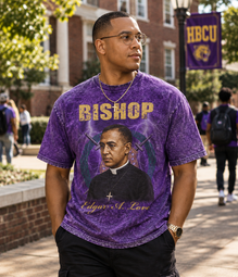 Omega Psi Phi Bishop Acid Wash Tee Purple