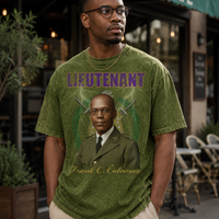 Omega Psi Phi Lieutenant Acid Wash Tee Green