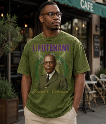 Omega Psi Phi Lieutenant Acid Wash Tee Green