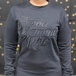 Sigma Gamma Rho Black on Black crewneck sweater