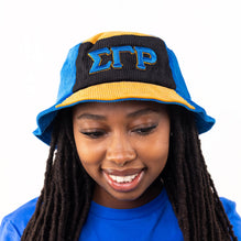 Sigma Gamma Rho Corduroy Bucket Hat with 3D Embroidered Letters