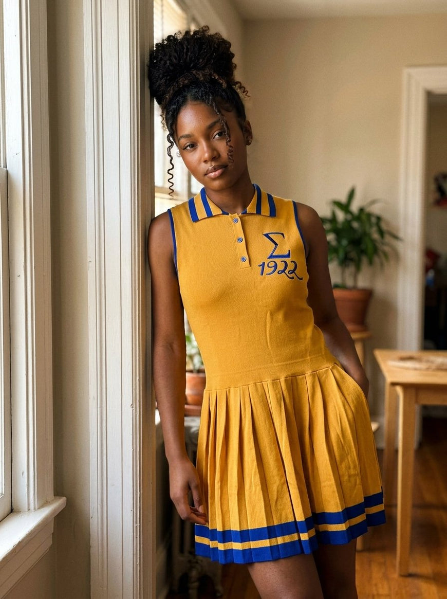 Sigma Gamma Rho Gold and Blue Tennis Dress Winters Industries 