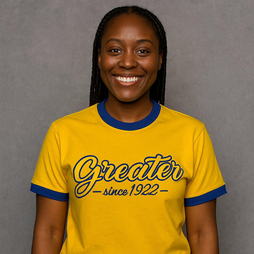 Sigma Gamma Rho Greater Embroidered Ringer Tee Winters Industries 
