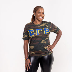Sigma Gamma Rho Letters Camouflage T-Shirt Winters Industries 