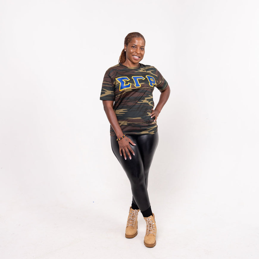 Sigma Gamma Rho Letters Camouflage T-Shirt Winters Industries 