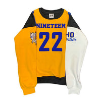 Sigma Gamma Rho Rhovember Nineteen 22 Chenille and Embroidered Sweatshirt (Gold/Blue)