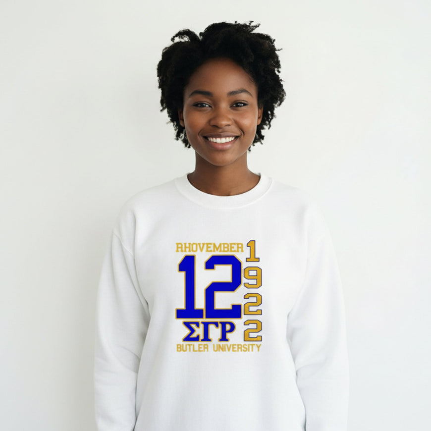 Sigma Gamma Rho Rhovember Sweatshirt Shirts Winters Industries by Fully Promoted Mesquite S SWEATSHIRT White