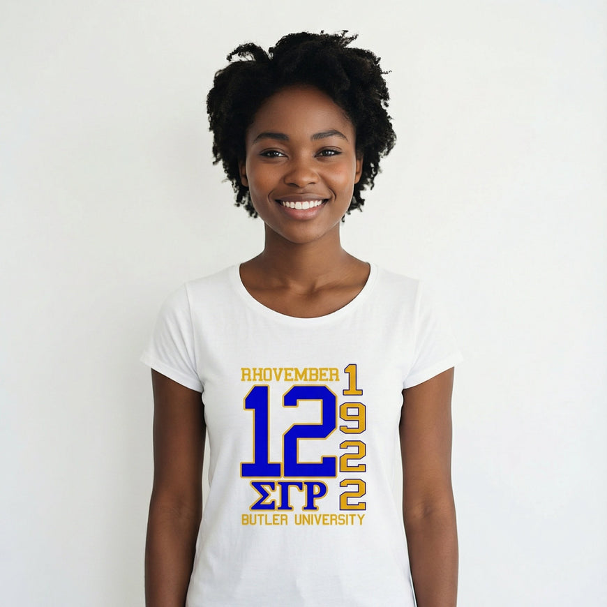 Sigma Gamma Rho Rhovember T-shirt Shirts Winters Industries by Fully Promoted Mesquite S T-SHIRT White