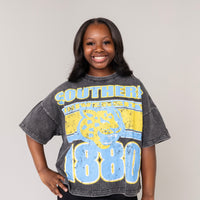 Southern University Oversized Acid Wash Box Tee Winters Industries 