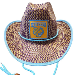 Southern University (SU) Straw Cowboy Hat with Strap Winters Industries 